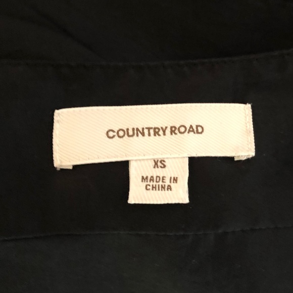 COUNTRY ROAD 100% Black Silk Camisole Size XS, buckle detail, zipper, straps - Picture 7 of 12